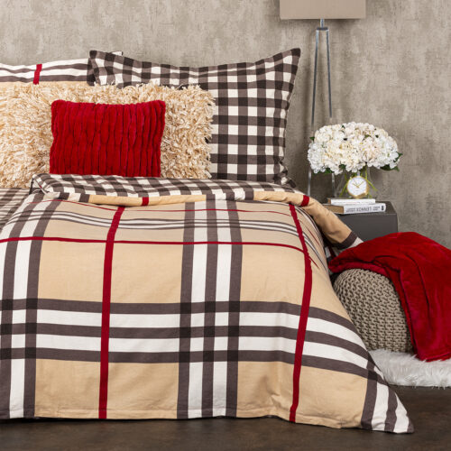 4Home Kockás flanel ágyneműhuza