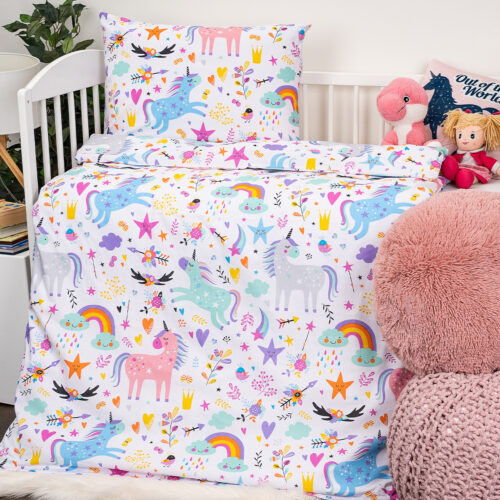 4Home Unicorns gyerek pamut ágyneműhuzat kiságyba