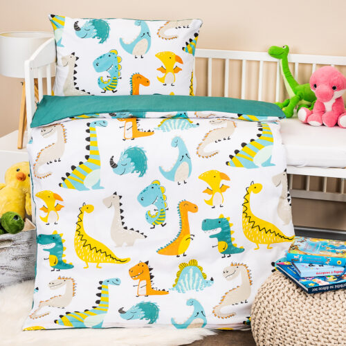 4Home gyermek pamut ágynemű kiságyba Little dino