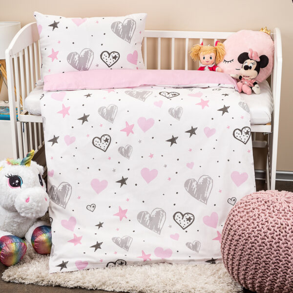 4Home gyermek pamut ágynemű kiságyba Little heart