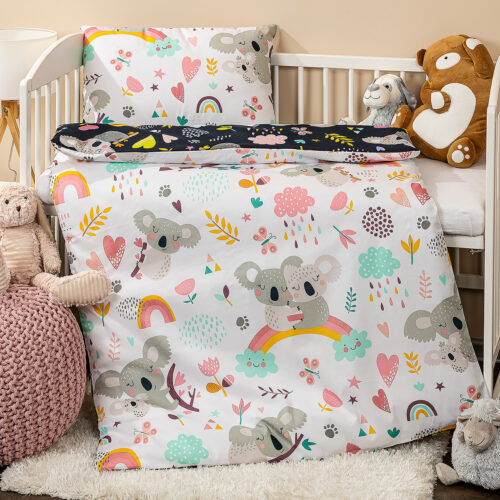 4Home gyermek pamut ágyneműhuzat kiságyba Koala rainbow