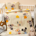 4Home gyermek pamut ágyneműhuzat kiságyba Little mouse