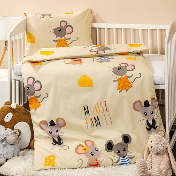 4Home gyermek pamut ágyneműhuzat kiságyba Little mouse