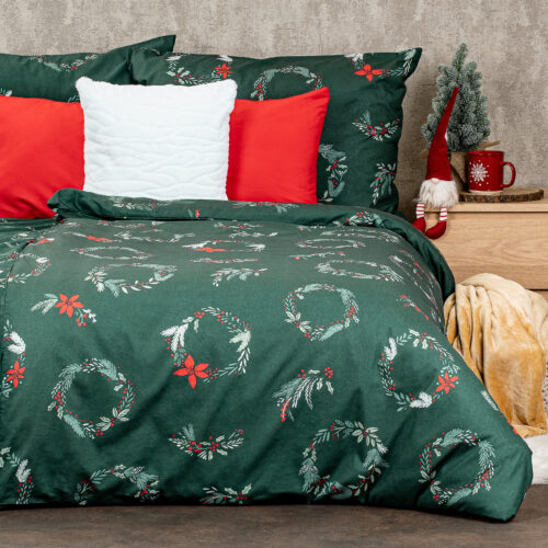 4Home karácsonyi pamut ágyneműhuzat Poinsettia