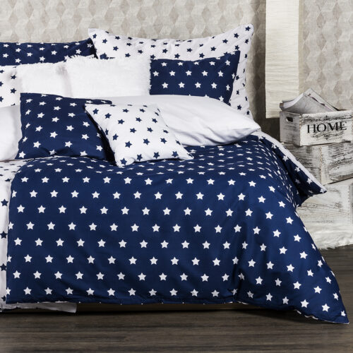 4Home pamut ágyneműhuzat Stars Navy blue