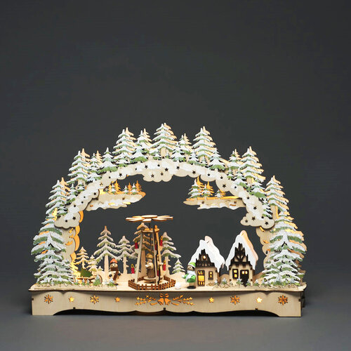 Adventi fa LED gyertyatartó karácsonyi körhinta 15 LED