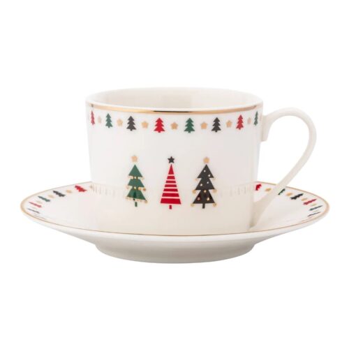 Altom Porcelán šálka s podšálkem Modern Tree 230ml