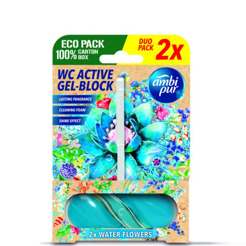 Ambipur WC Aktív gél-blokkoló vízvirágok 2x 45 g