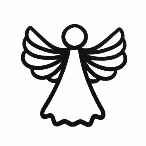Angel silhouette karácsonyi fali fa dekoráció fekete