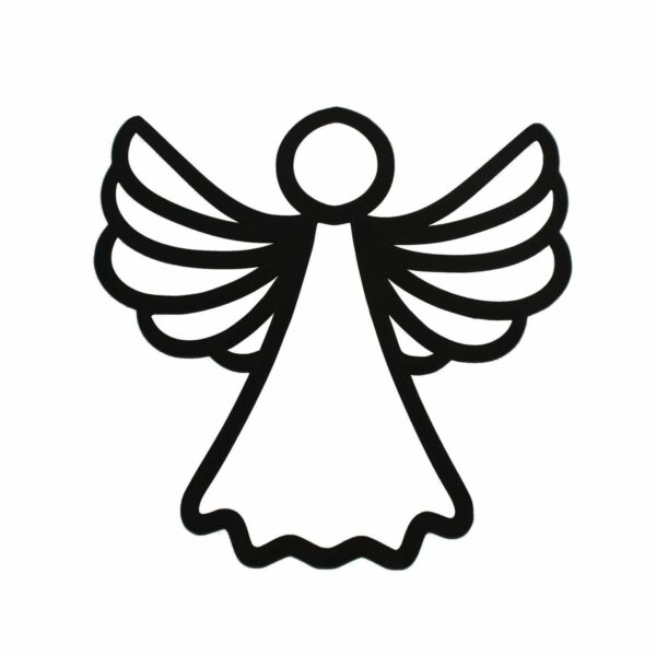 Angel silhouette karácsonyi fali fa dekoráció fekete