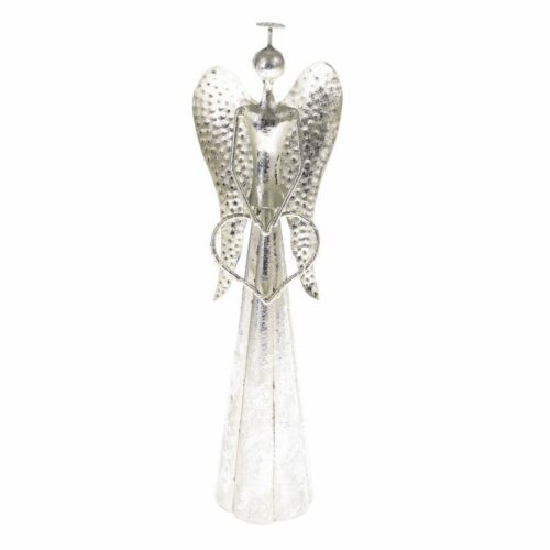 Angel with heart larácsonyi fém LED dekoráció ezüst