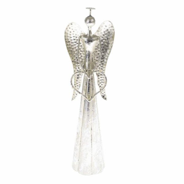 Angel with heart larácsonyi fém LED dekoráció ezüst