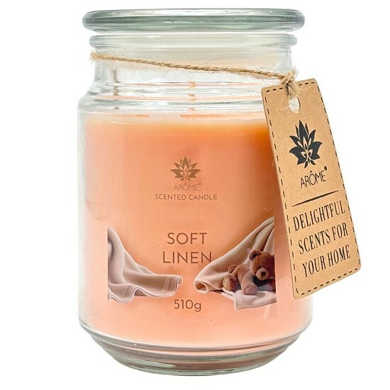 Arome Soft Linen gyertya üvegben