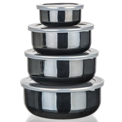 Banquet METALLIC Black zománcozott tálkészlet