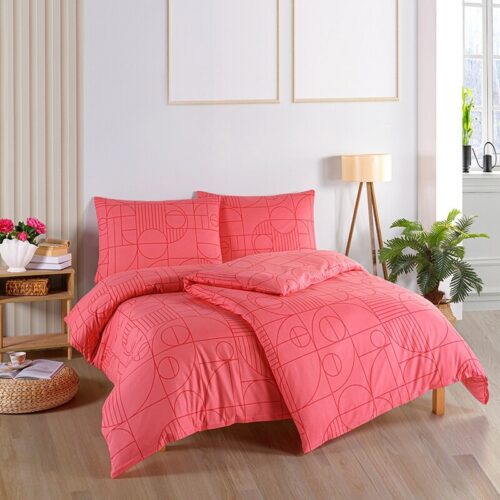 BedTex pamut ágynemét Geo Sunset Coral