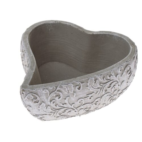 Beton kerti edény Lace heart szürke