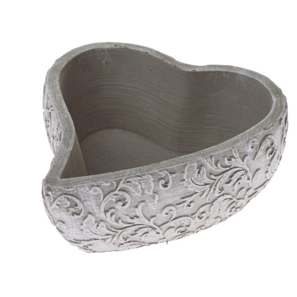 Beton kerti edény Lace heart szürke