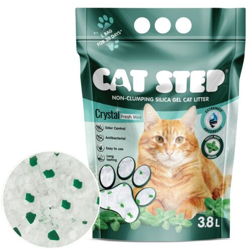 Cat Step Szilikagél macskaalom Crystal Fresh Mint1