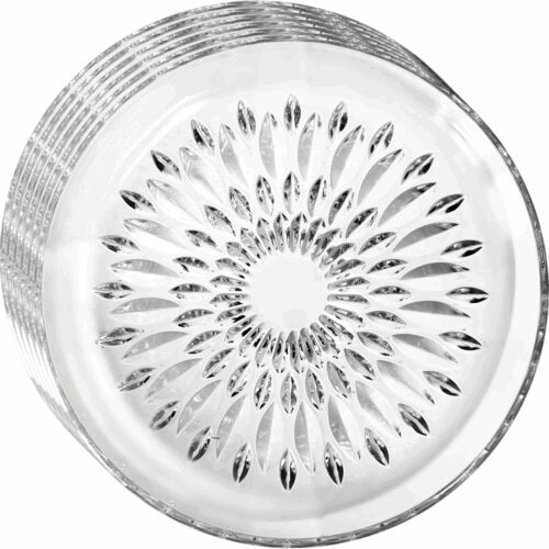 Crystal Bloom 6 db-os  üveg desszertes tányér  szett 19 cm