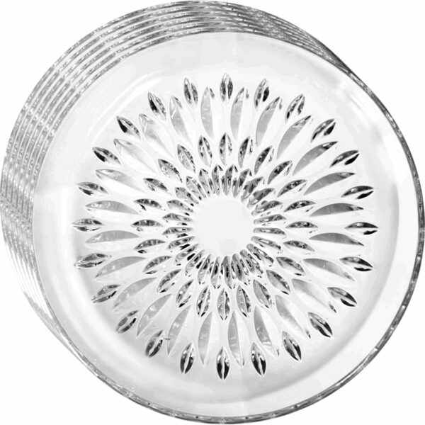 Crystal Bloom 6 db-os  üveg desszertes tányér  szett 19 cm