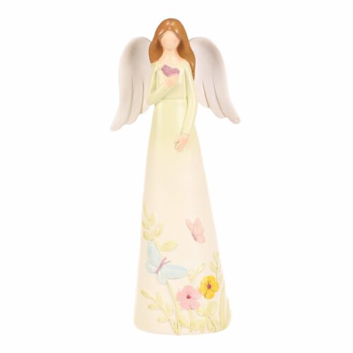 Dekorációs figura virágos angyal