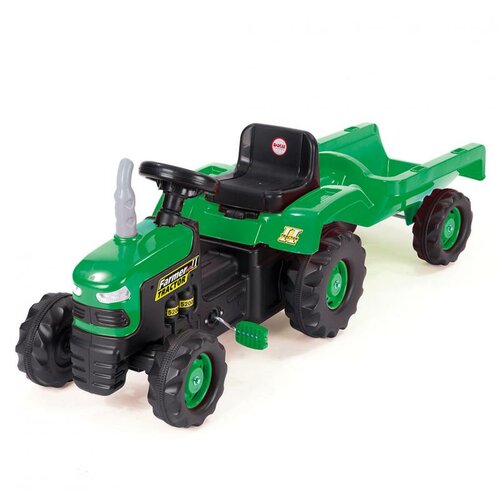 Dolu gyermek pedálos traktor pótkocsival