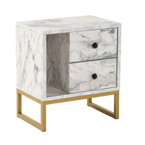 Éjjelis szekrény Glimmer Fressia Marble Gold