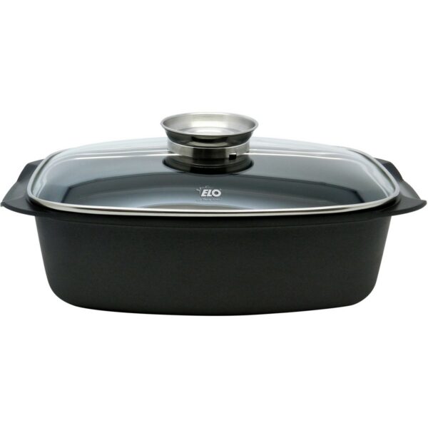 Elo 84932 Sütőedény üveg fedéllel és aromafogantyúval Alucast 40 x 22 cm