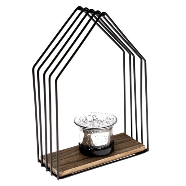 Fém gyertyatartó Celestial house fekete