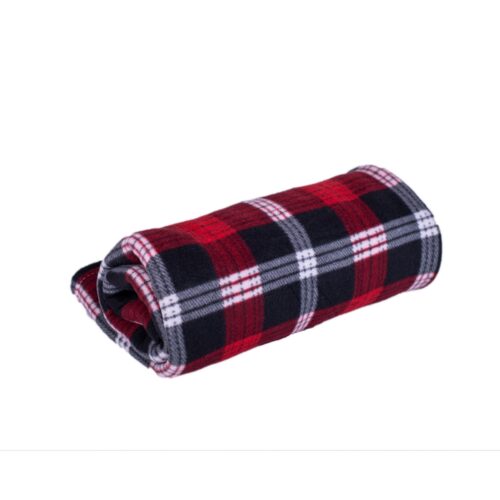 Fleece takaró kocka bordó