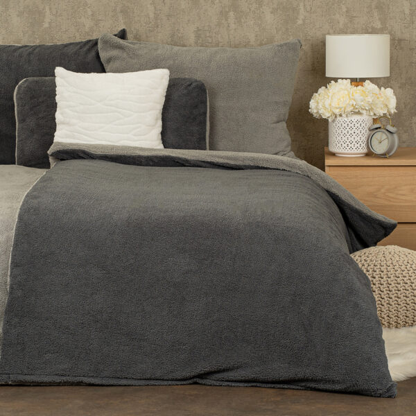 Home Teddy gyapjú hatásű ágyneműhuzat szürke