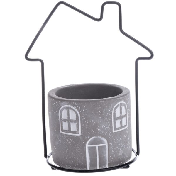 House beton virágtartó szürke