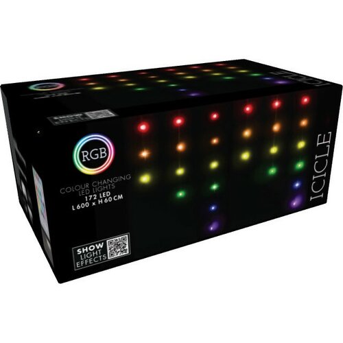 Icicle karácsonyi LED-lánc távirányítóval 172 LED