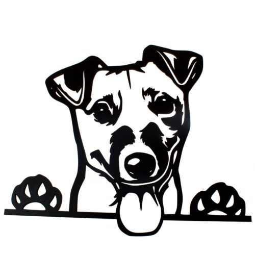 Jack Russel faragott fa fali dekoráció