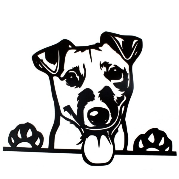 Jack Russel faragott fa fali dekoráció