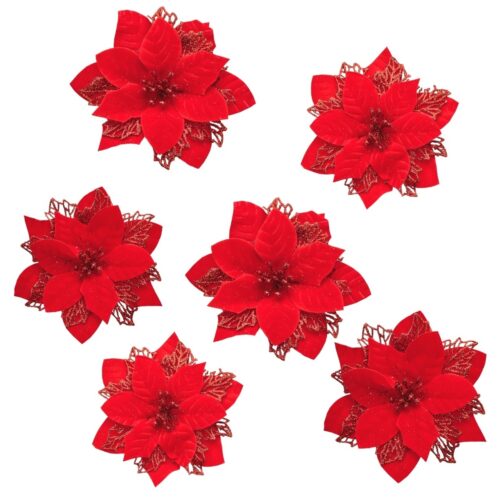 Karácsonyi dekoráció Poinsettia szarvasagancsos