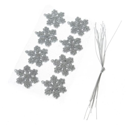 Karácsonyi díszek szett Glitter flakes 16 db