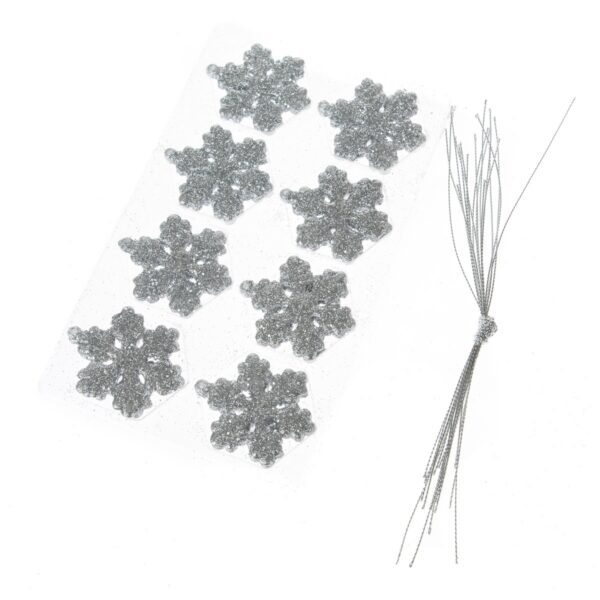 Karácsonyi díszek szett Glitter flakes 16 db