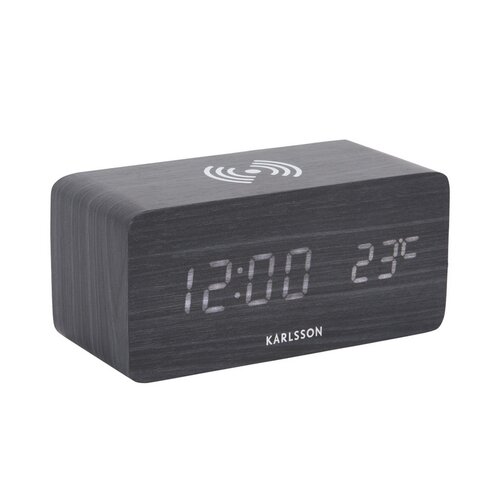 Karlsson 5933BK LED-es ébresztőóra/óra töltéssel 15 cm