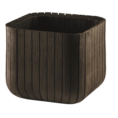 Keter Cube planter Műanyag virágcserép M barna
