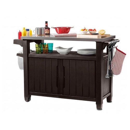 Keter Multifunkcionális kerti grillasztal UNITY XL270l barna