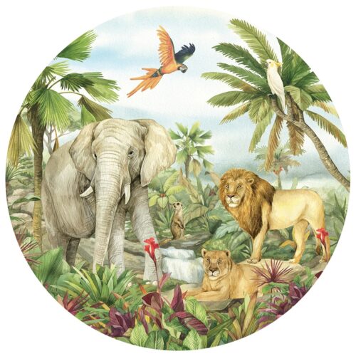 Kör alakú fotótapéta Jungle 125 x 125 cm