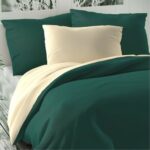 Kvalitex Luxury Collection szatén ágynemű sötétzöld/tejszín