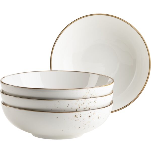 Mäser 4 részes tálkészlet Pintar White barnapöttyös 22 cm
