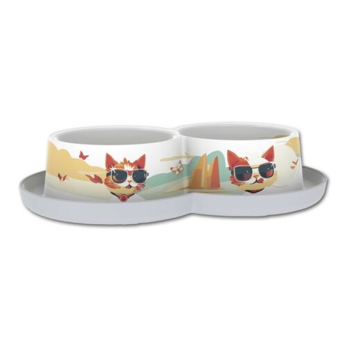 Moderna Trendy Indy&Louise fehér macska tál 2x0