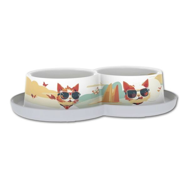 Moderna Trendy Indy&Louise fehér macska tál 2x0