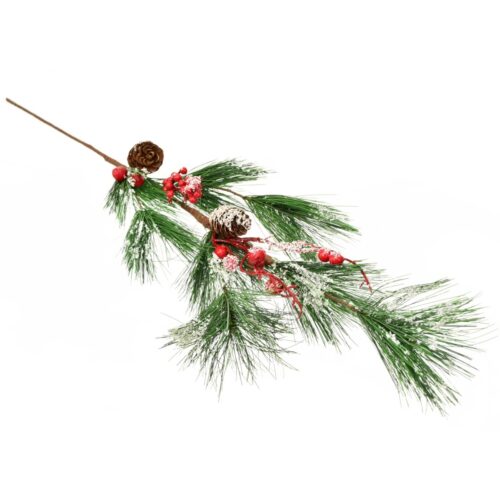 Műfenyő ág díszítéssel