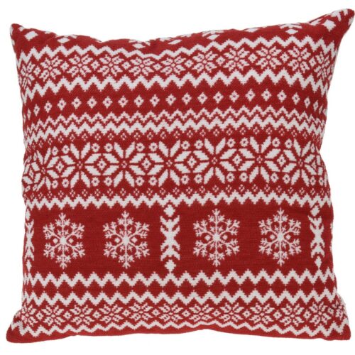 Nordic pattern kispárna piros