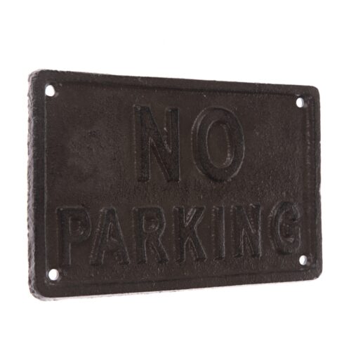 Öntöttvas fali dekoráció "NO PARKING" fekete