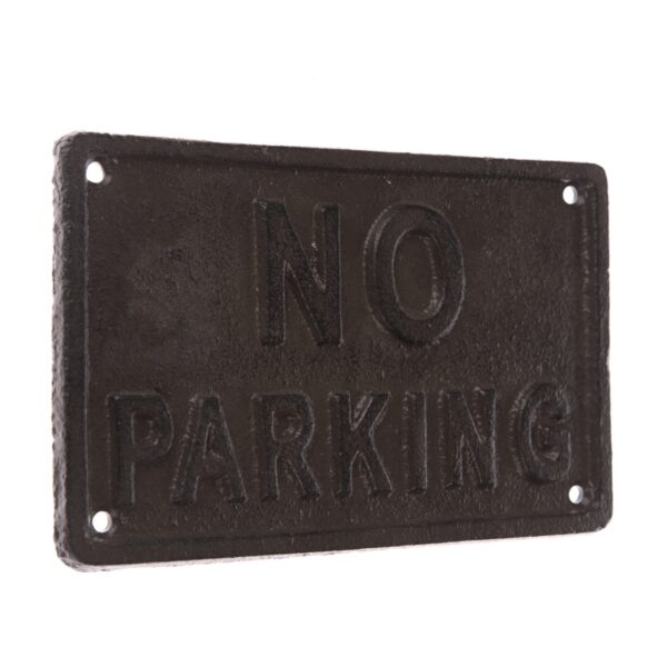 Öntöttvas fali dekoráció "NO PARKING" fekete